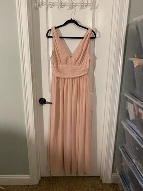 Ever Pretty Blush Pink V-Neck Chiffon Maxi Dress